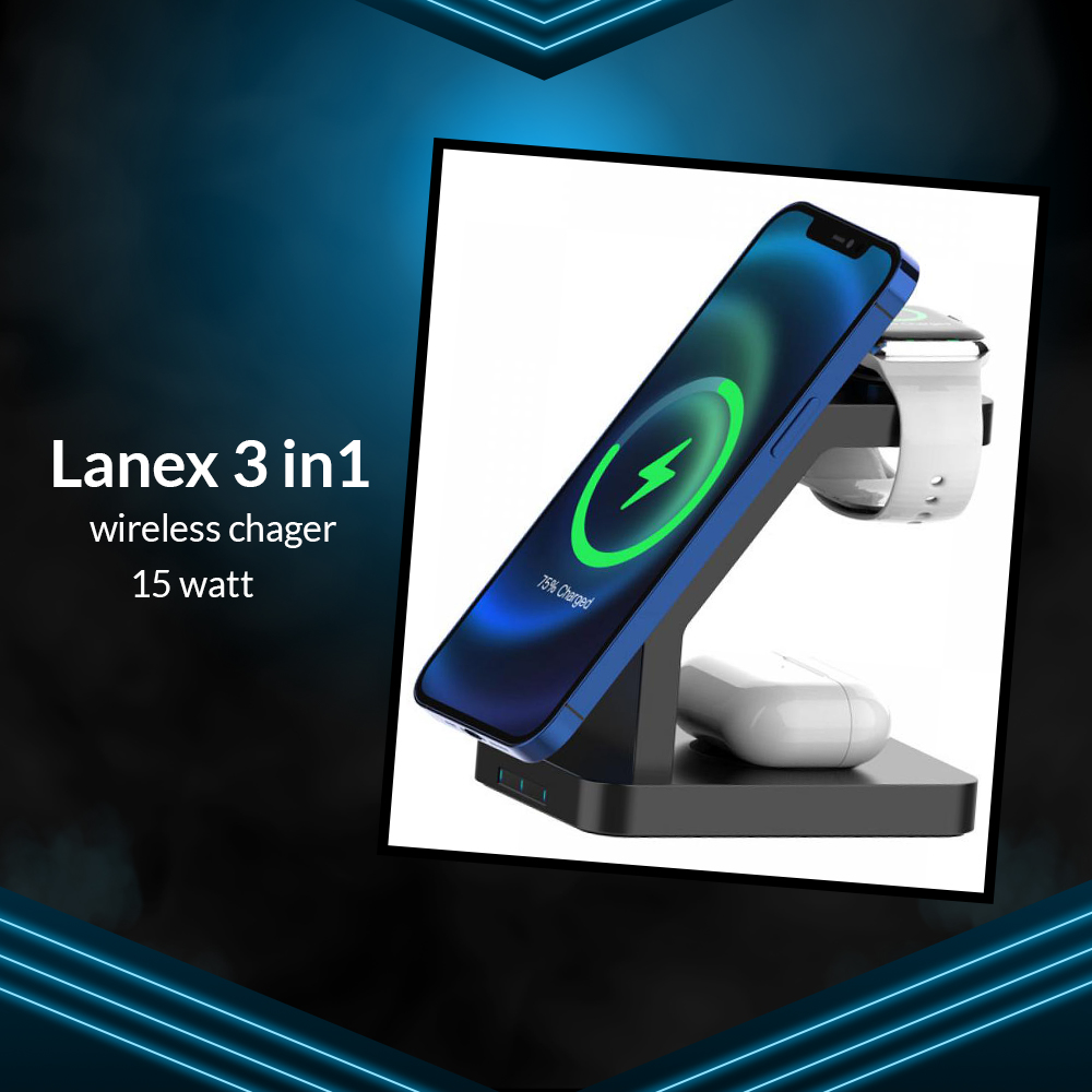 Lanex 3 in1 wireless chager 15 watt